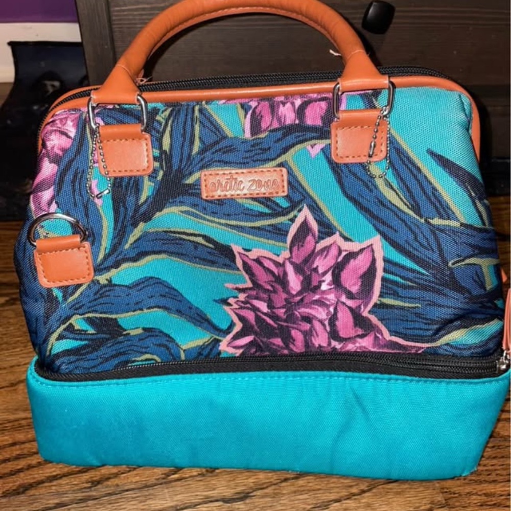 Artic Zone Teal and Pink Floral Cooler/Lunch Box